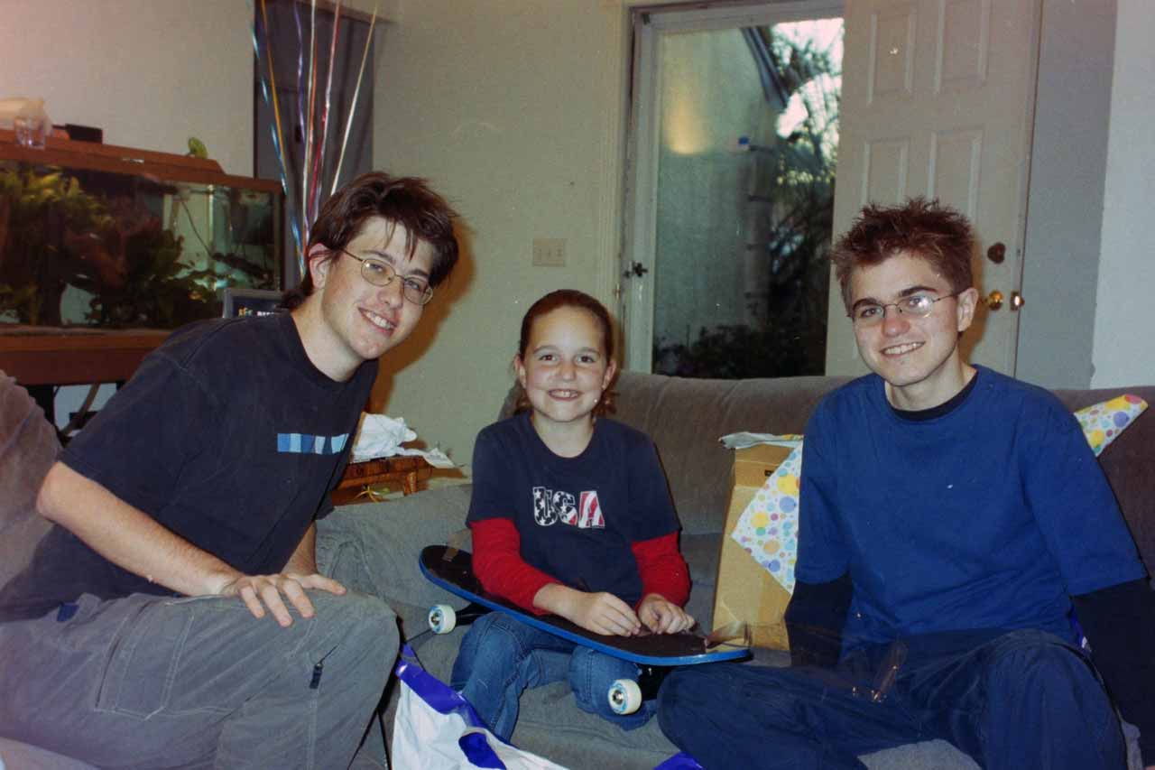 A photo of me my sister and my brother while I was still in high school